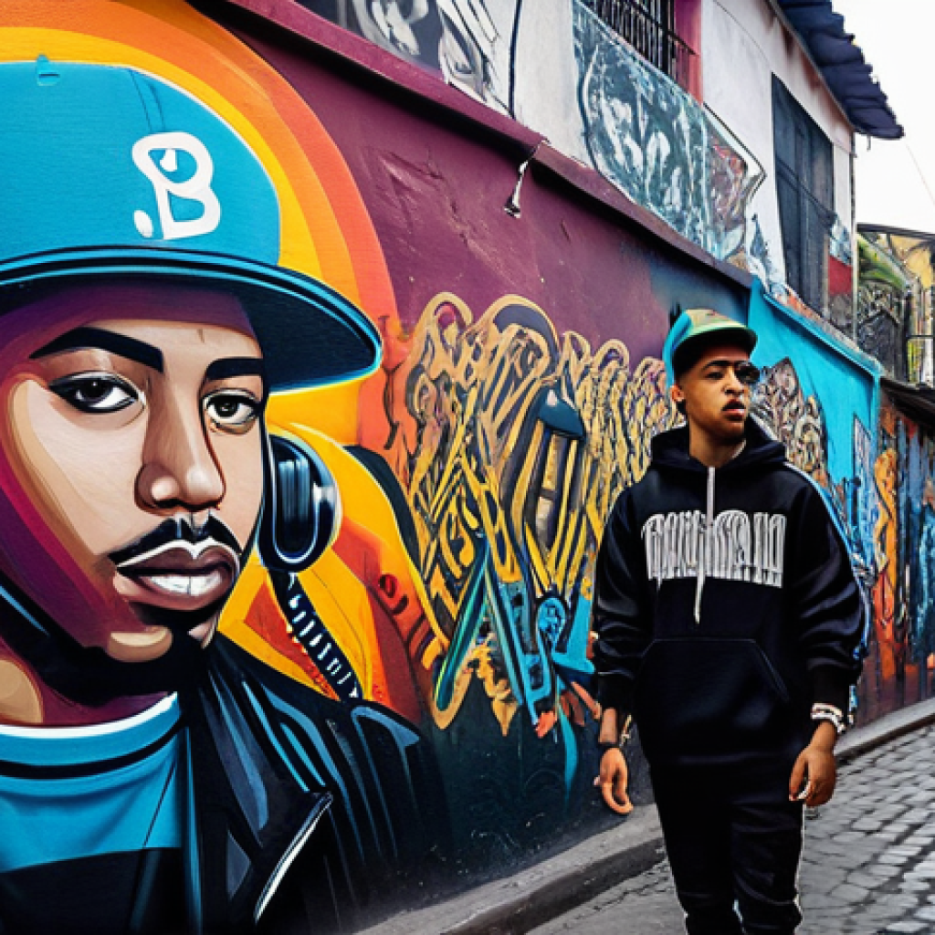 콜롬비아에서의 힙합과 현대 음악 - **Bogota Hip-Hop - Raw Urban Poetics**
    Generate an image of a diverse group of young, passionate...