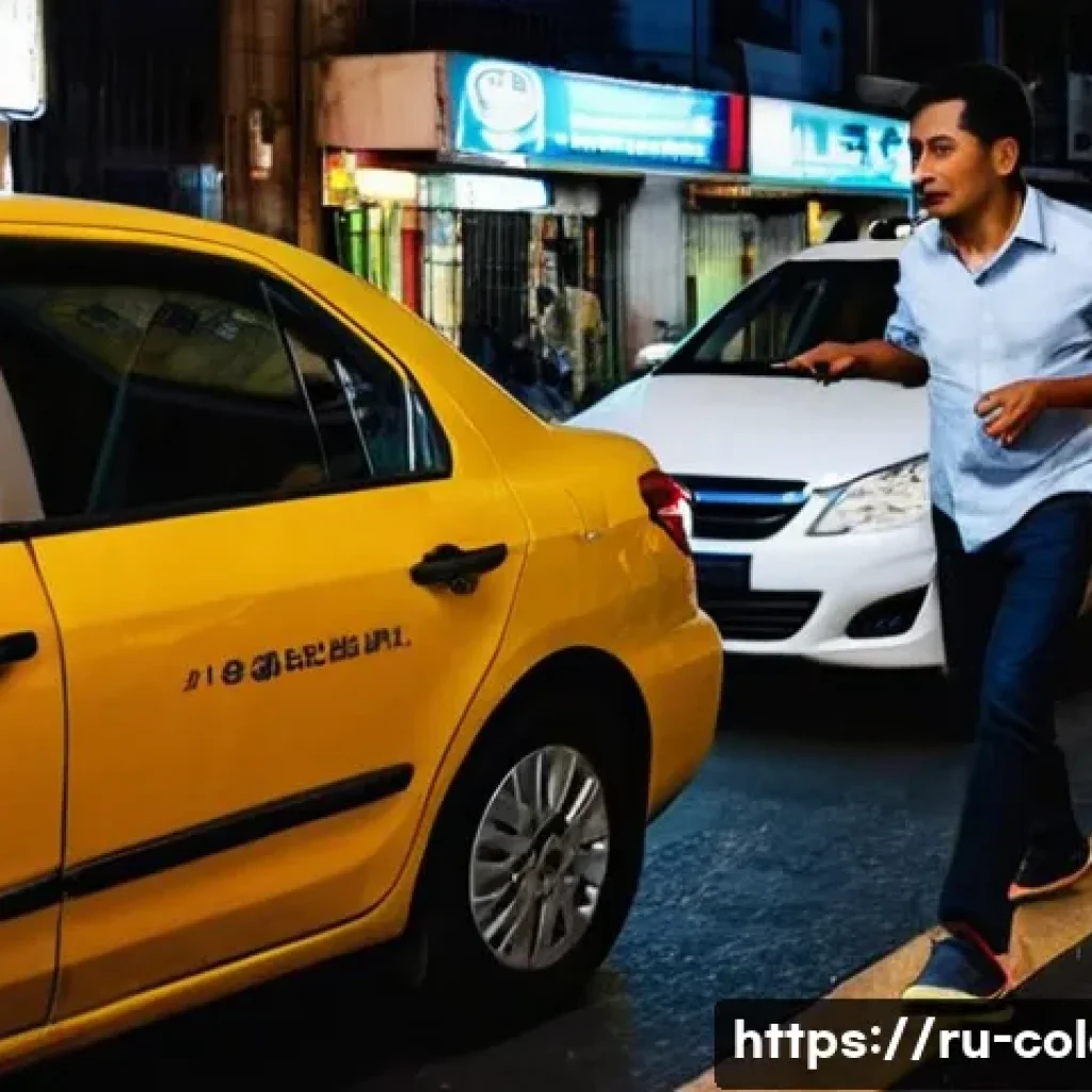 콜롬비아에서 택시 이용 시 유의사항 - **Prompt 1: "The Tale of Two Taxis: Risky Street Pick-Up vs. Secure App Ride in Colombia"**
A sp...