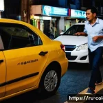 콜롬비아에서 택시 이용 시 유의사항 - **Prompt 1: "The Tale of Two Taxis: Risky Street Pick-Up vs. Secure App Ride in Colombia"**
    A sp...