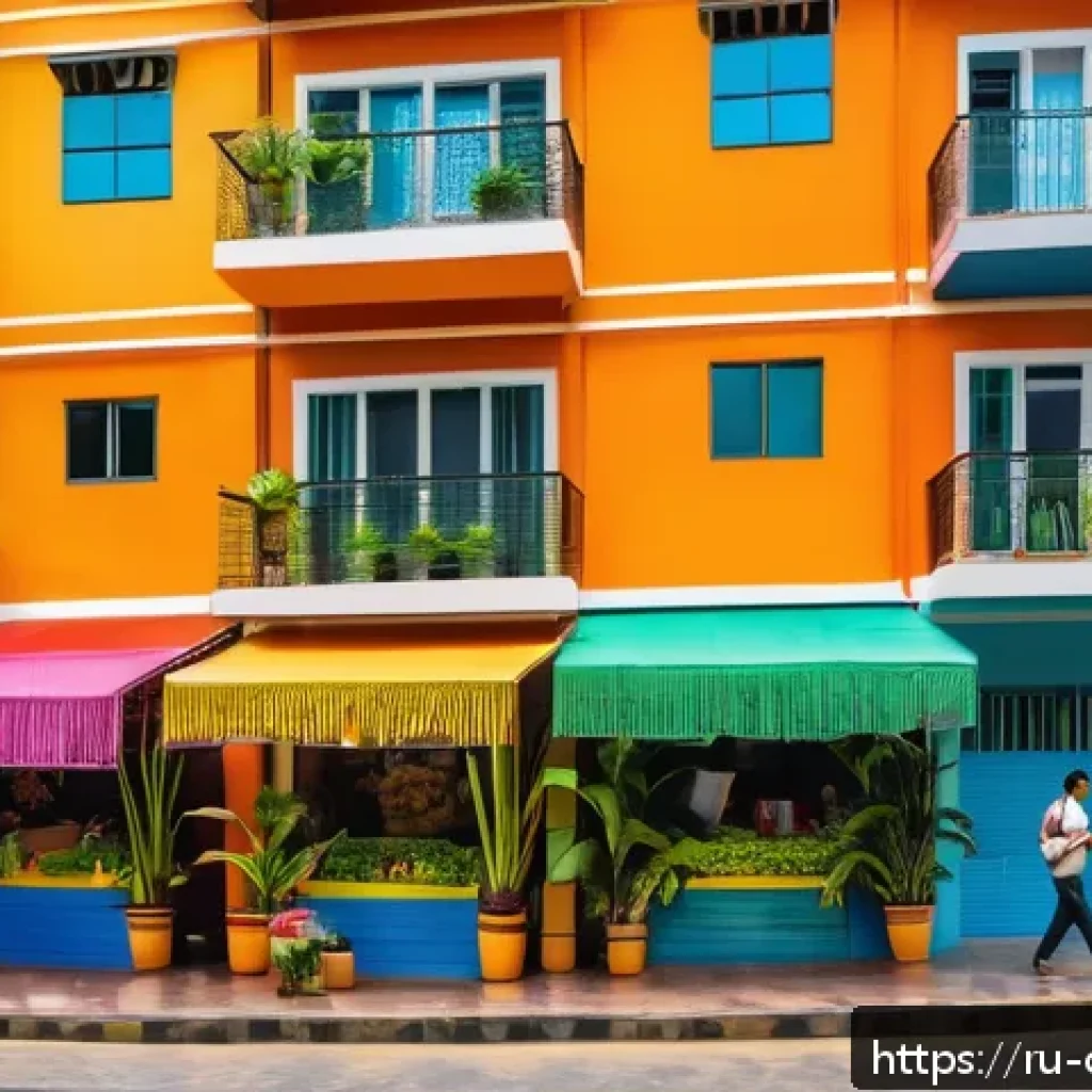 콜롬비아에서의 물가 수준 - A vibrant urban street scene in Medellín, Colombia, showcasing modern apartment buildings with color...