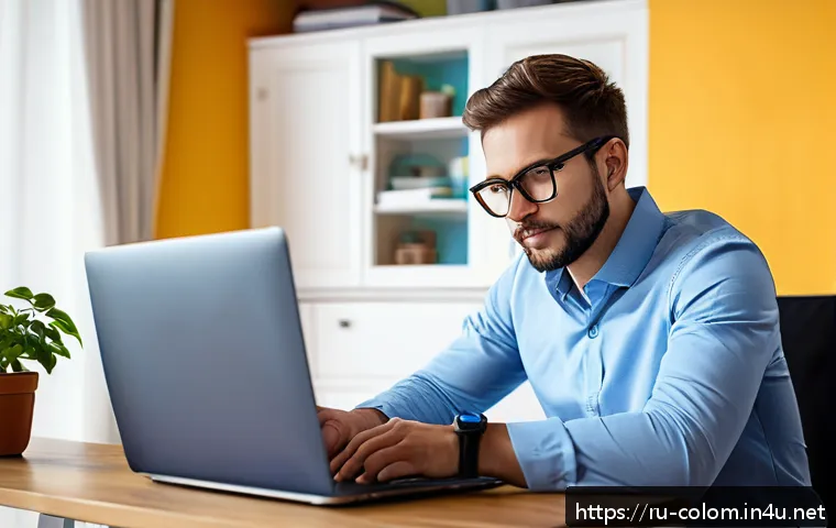 콜롬비아에서 여행자 보험 필요성 - A professional traveler consulting travel insurance options on a laptop in a cozy modern home office...